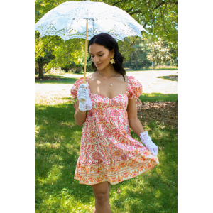 Sun Kissed Puff Sleeve Mini Dress