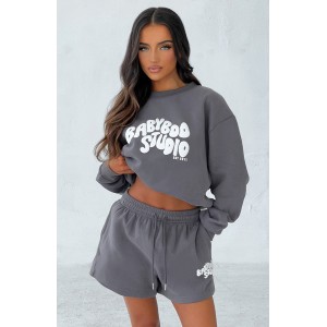 Studio Shorts - Charcoal/White