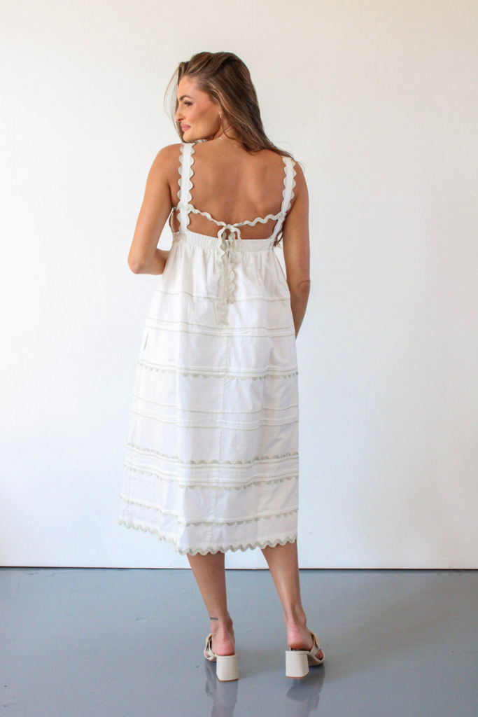 The Sophia Midi Dress in Off White The Sophia Midi Dress in Off White