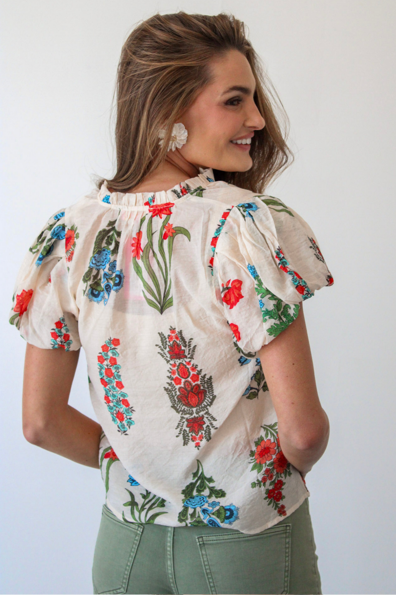 Spring Botanical Puff Sleeve Top Spring Botanical Puff Sleeve Top