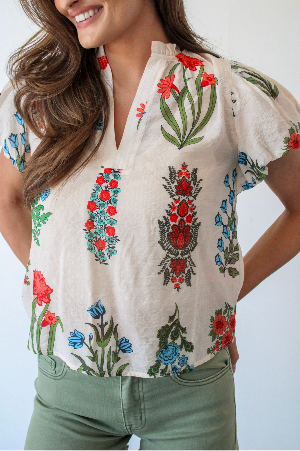 Spring Botanical Puff Sleeve Top Spring Botanical Puff Sleeve Top