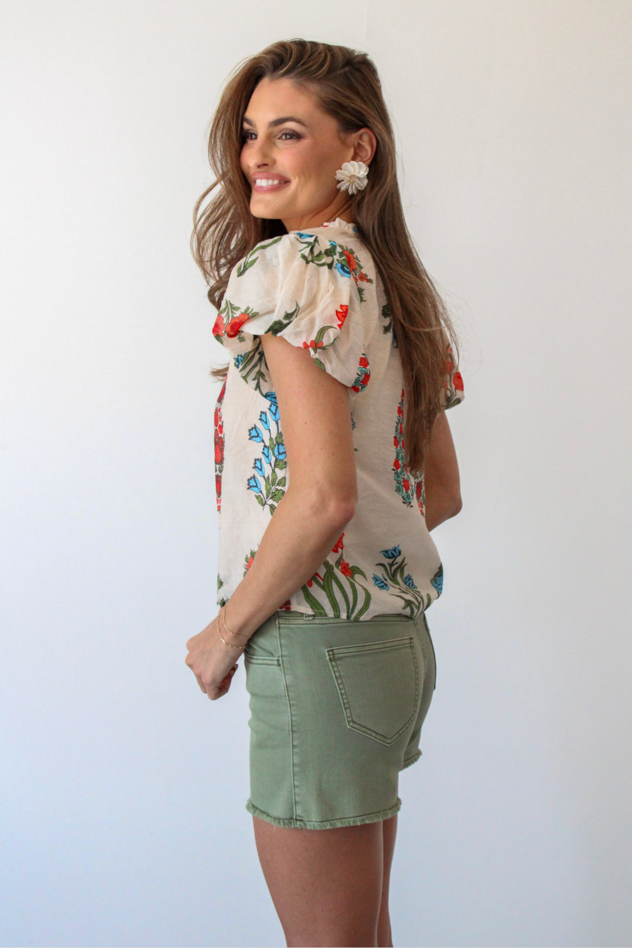 Spring Botanical Puff Sleeve Top Spring Botanical Puff Sleeve Top